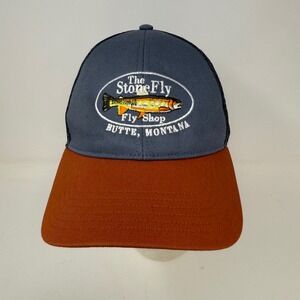 Simms The Stone Fly, Fly Shop Butte Montana Trucker Hat Mens Snapback Mesh